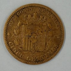 Španělsko - 5 centimos 1878 OM