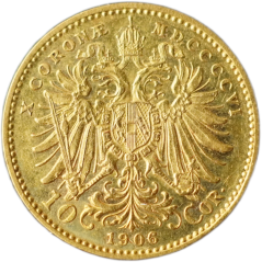 Zlatá mince Rakousko - Uhersko - 10 Koruna 1906