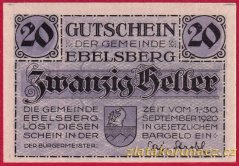 Ebelsberg - 20 haléřů - 1920