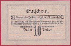 Hohenzell - 10 haléřů - 1920