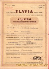 ČSR - pojištění proti krádeži vloupáním - Slavia - 1948