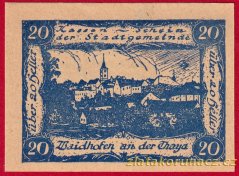 Waidhofen - 20 haléřů - 1920 - modrá