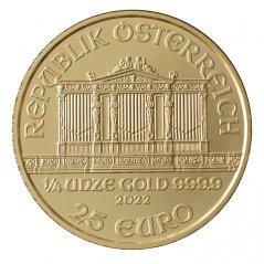 Zlatá mince Rakouska - 1/4 Oz Philharmoniker 2022