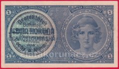 1 koruna b.l.1938/1940  A 033 - ruční přetisk