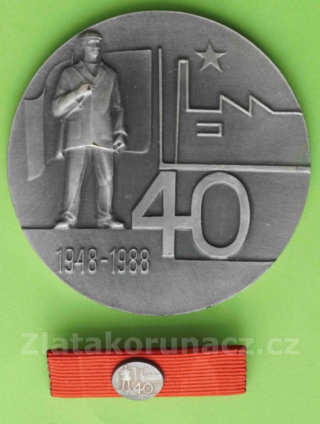 40 let 1948-1988 jednostranná + miniatura