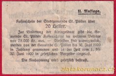 St. Pölten - 20 haléřů - 1919