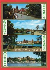 Praha - Pozdrav z Prahy - okénková s ornamenty