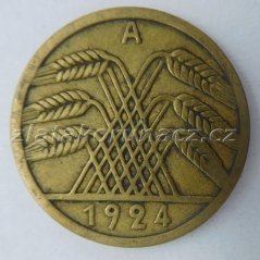 Německo - 5 Reichspfennig 1924 A