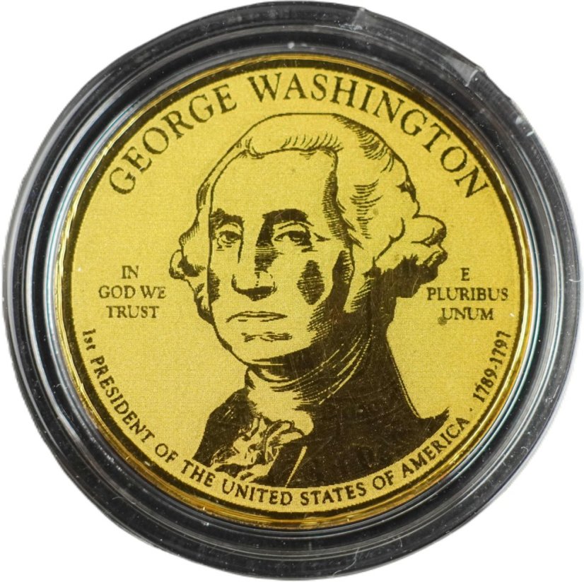 Zlatá mince Rovníková Guinea - 250 Pesetas 2022 - George Washington