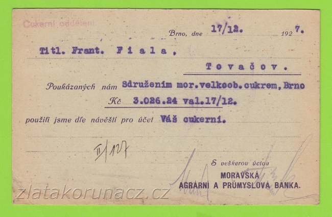 Moravská agrární a průmyslová banka v Brně