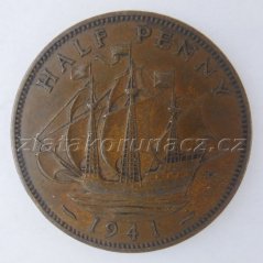 Anglie - 1/2 penny 1941