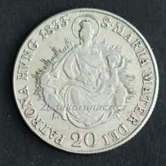20 Krejcar 1833 B-Madona