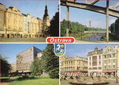 Ostrava - Stará radnice, pohled ze Sýkorova mostu k Nové radnici