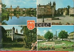 Telč - celkový pohled přes Ulický rybník