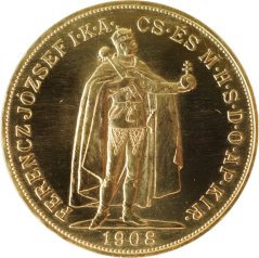 Zlatá mince Rakousko - Uhersko - 100 Koruna 1908 K.B.