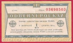 1 Tkčs - Tuzexová poukázka 1990/II