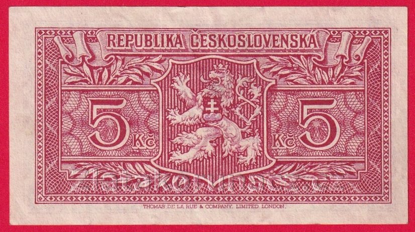 5 Kčs b.l.1945 ZN