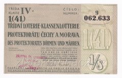Los - 15 k - 41. Třídní loterie Protektorátu IV. - G r.1939