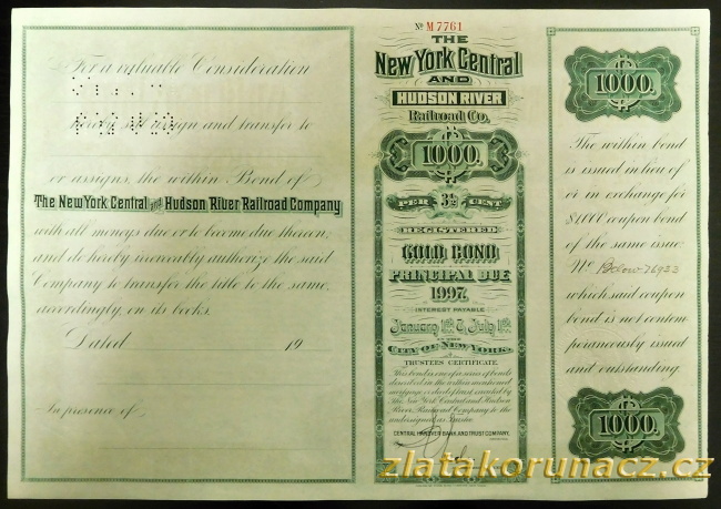 USA - The New York Central and Hudson River Railroad Company - zelená