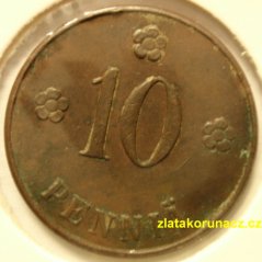 Finsko - 10 penniä 1920