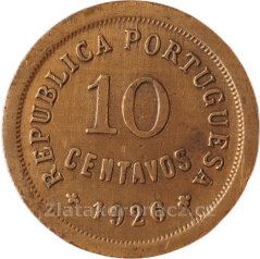 Portugalsko - 10 centavos 1926