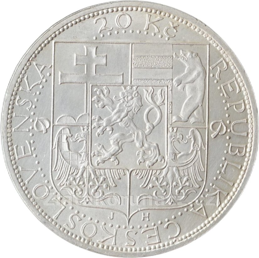 Úmrtí prezidenta T.G.Masaryka -  20Kč 1937