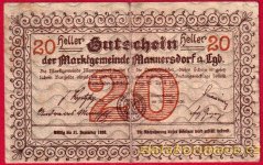 Mannersdorf - 20 haléřů - 1920