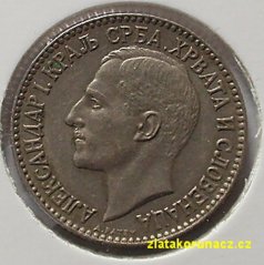 Jugoslávie - 1 dinar 1925 - vlnovka