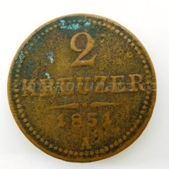 2 krejcar F.J.I.- 1851 A