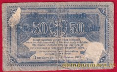 Innsbruck - 50 haléřů - 1920 - modrá