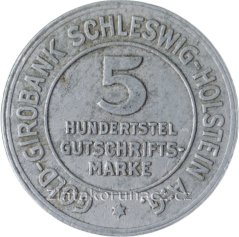 Německo - Schleswig - Holstein - 5/100 gutschriftsmarke 1923