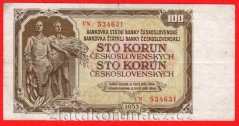 100 kčs 1953 VN-český číslovač