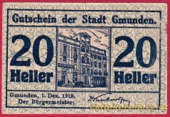 Gmunden - 20 haléřů - 1920 - tmavě modrá
