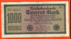 Německo - 1000 mark 15.9.1922 - série Ge-VL