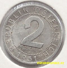 Rakousko - 2 groschen 1951
