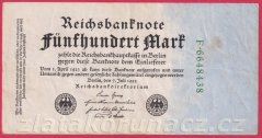 Německo - 500 mark 7.7.1922 - série F - zel.7 m.č.
