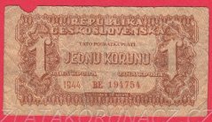 1 koruna 1944 BE Neperf.