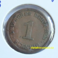 Německo - 1 Reich Pfennig 1903 F