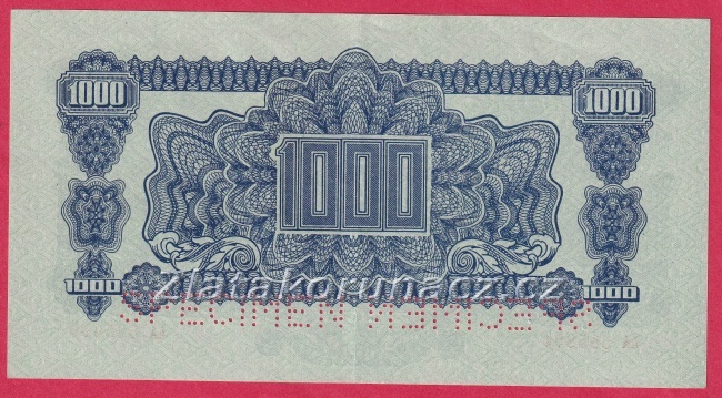 1000 korun 1944 AA 2 X SPECIMEN + KOLEK