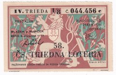 Los - 42 kčs - 58. Československá třídní loterie IV. - C r.1948