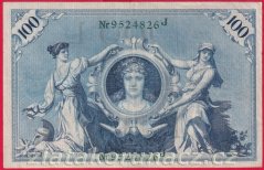 Německo - 100 mark 7.2.1908 - série J-zelená