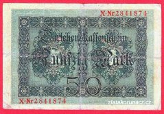 Německo - 50 mark 5.8.1914 - série X -7-m.číslovač