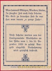 Waidhofen - 60 haléřů - 1920