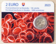 2023 - 2€ První transfúze krve na Slovensku sběratelská karta