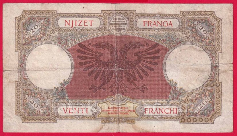 Albánie - 20 Franga 1939