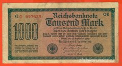 Německo - 1000 mark 15.9.1922 - série G-OE