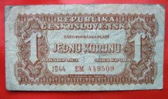 1 koruna 1944 EM Neperf.