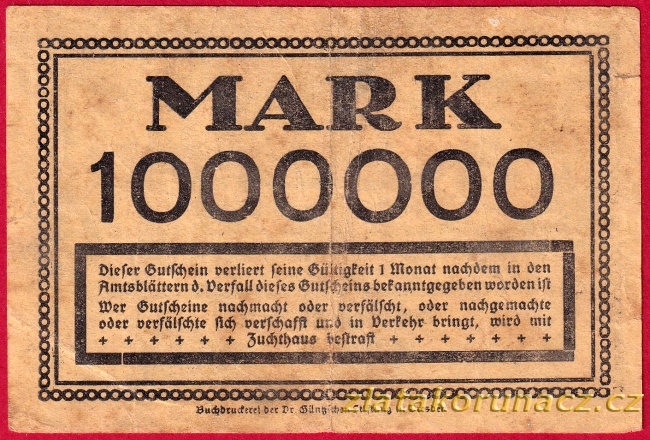 Drážďany - 1 milión marek - 1923