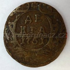 Rusko - 1/2 kopějky 1751 (děnga)