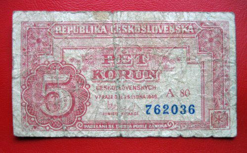 5 Kčs 1949 A 80